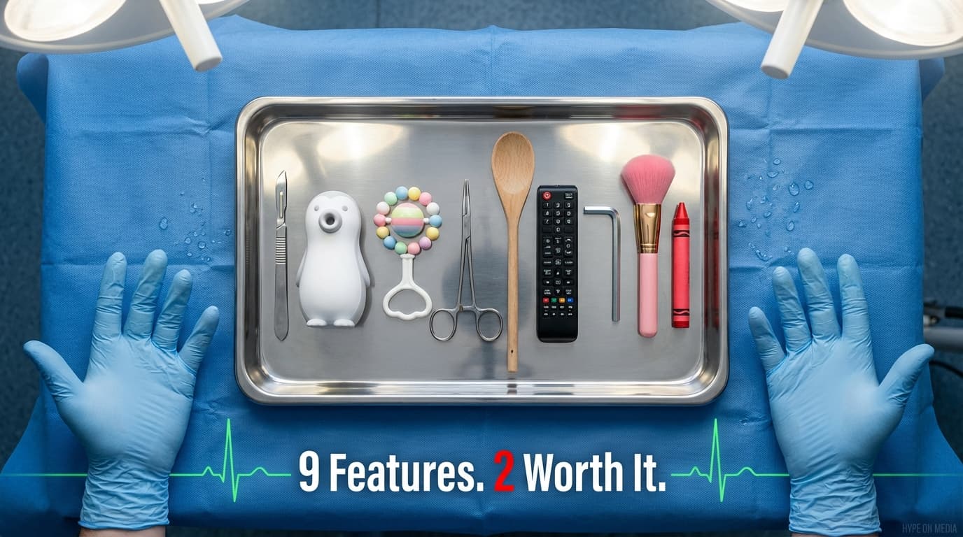 Mission control room with nine screens where only two glow green — representing the two Made on YouTube 2024 features that actually drove results